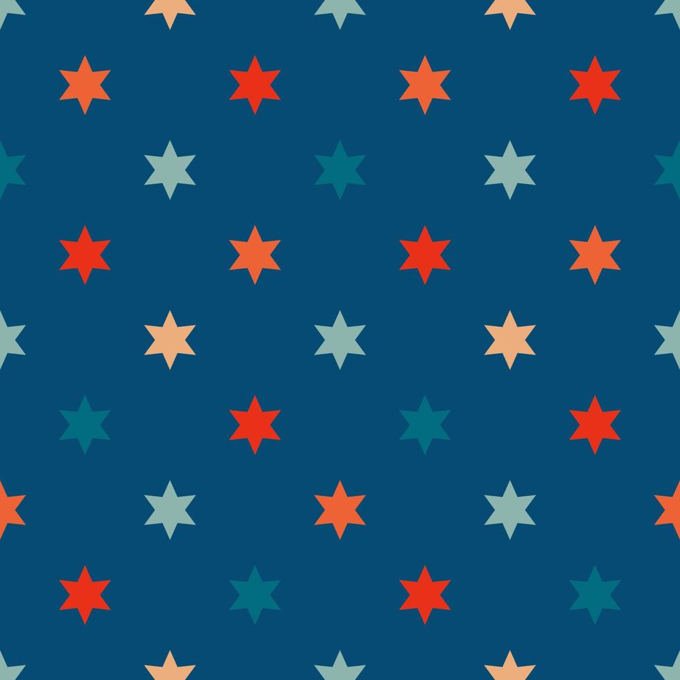 Christmas stars seamless pattern. Vintage retro pattern with stars vector