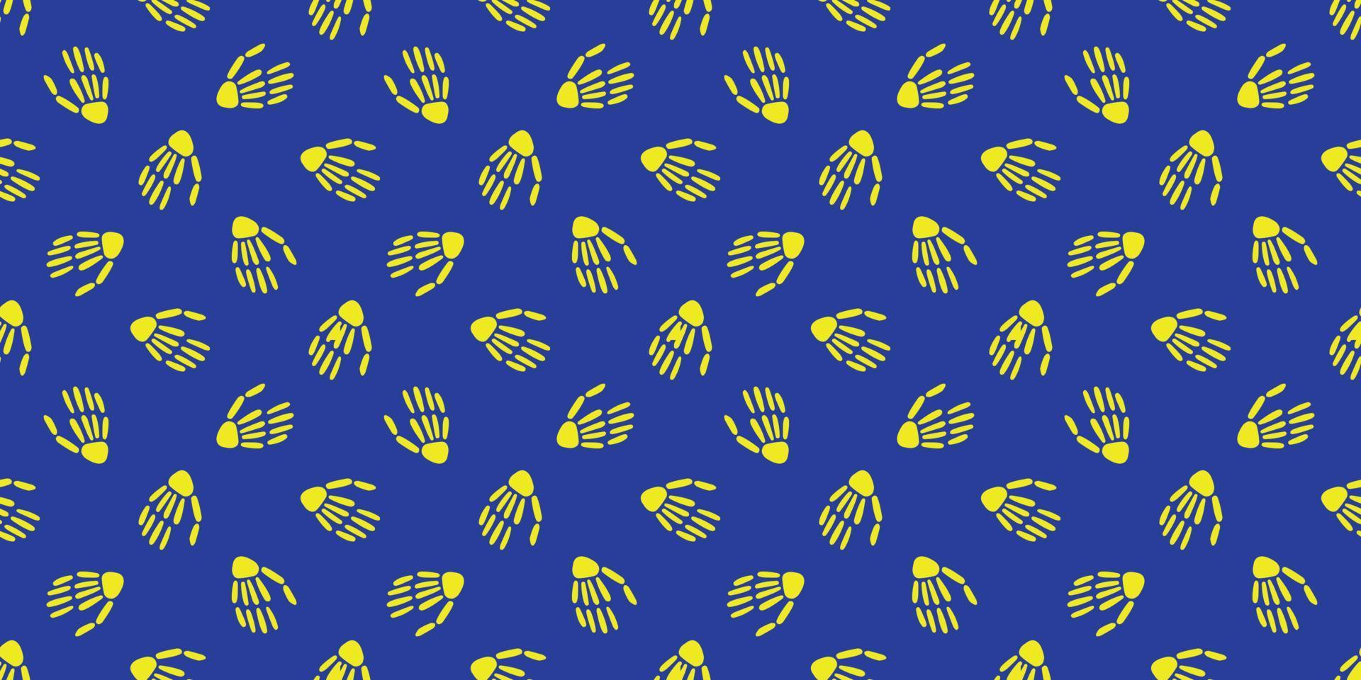 seamless pattern of Skeleton hands.Vector vector