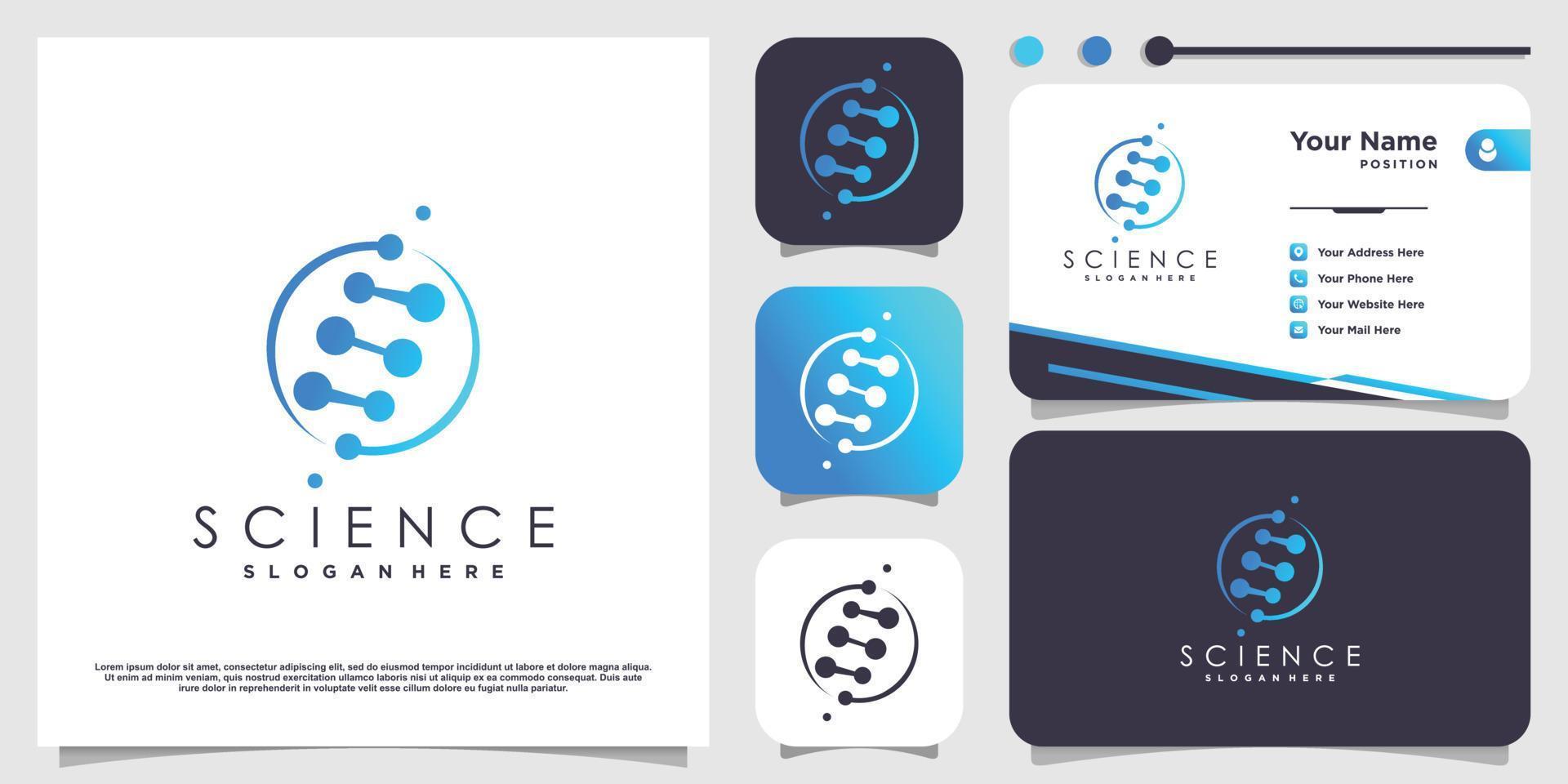 logotipo de ciencia con vector premium de concepto de elemento creativo