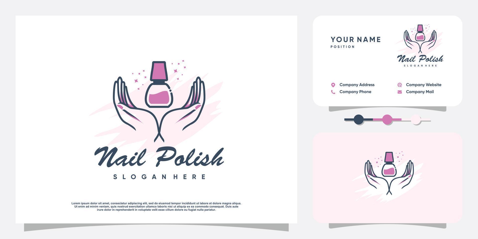 Nail beauty logo design for beauty with creative element concept Premium Vector