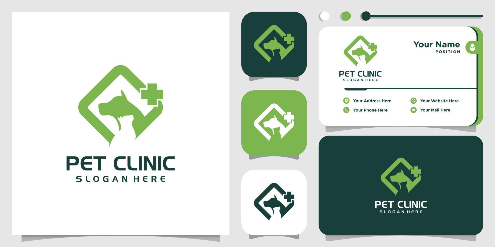 Pet care icon logo design with creative element concept Premium Vector
