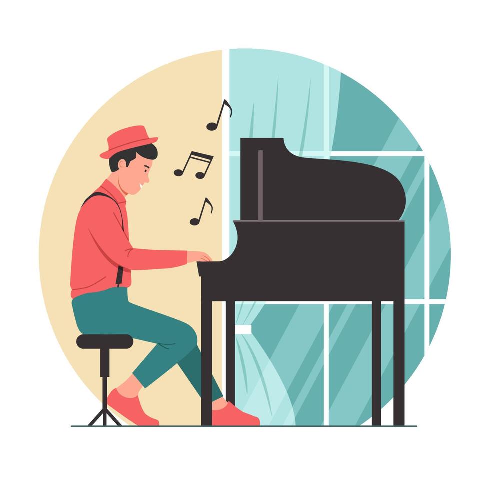 Pianist Playing a Tune vector