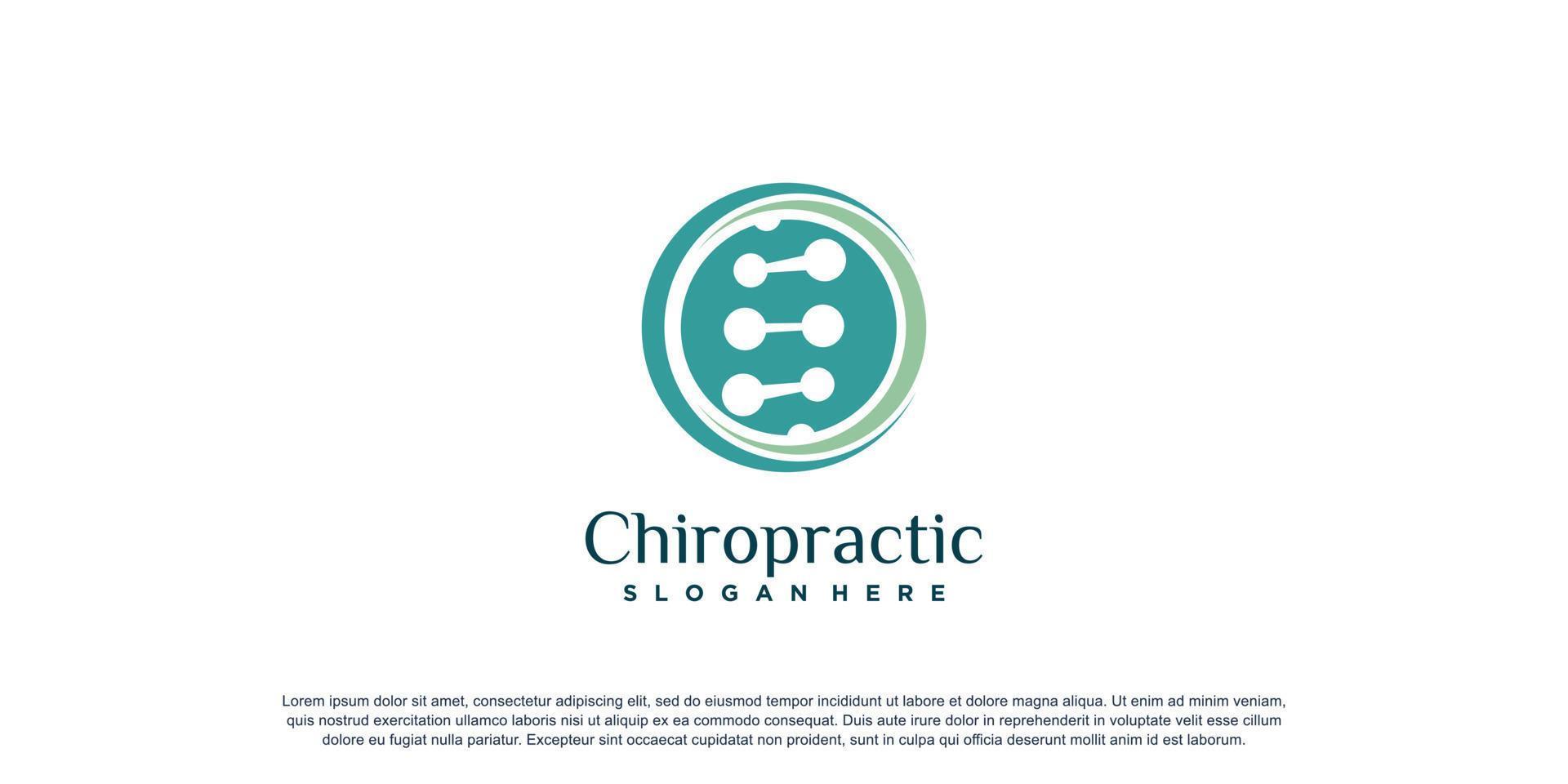 Chiropractic logo for massage and business with creative element concept Premium Vector