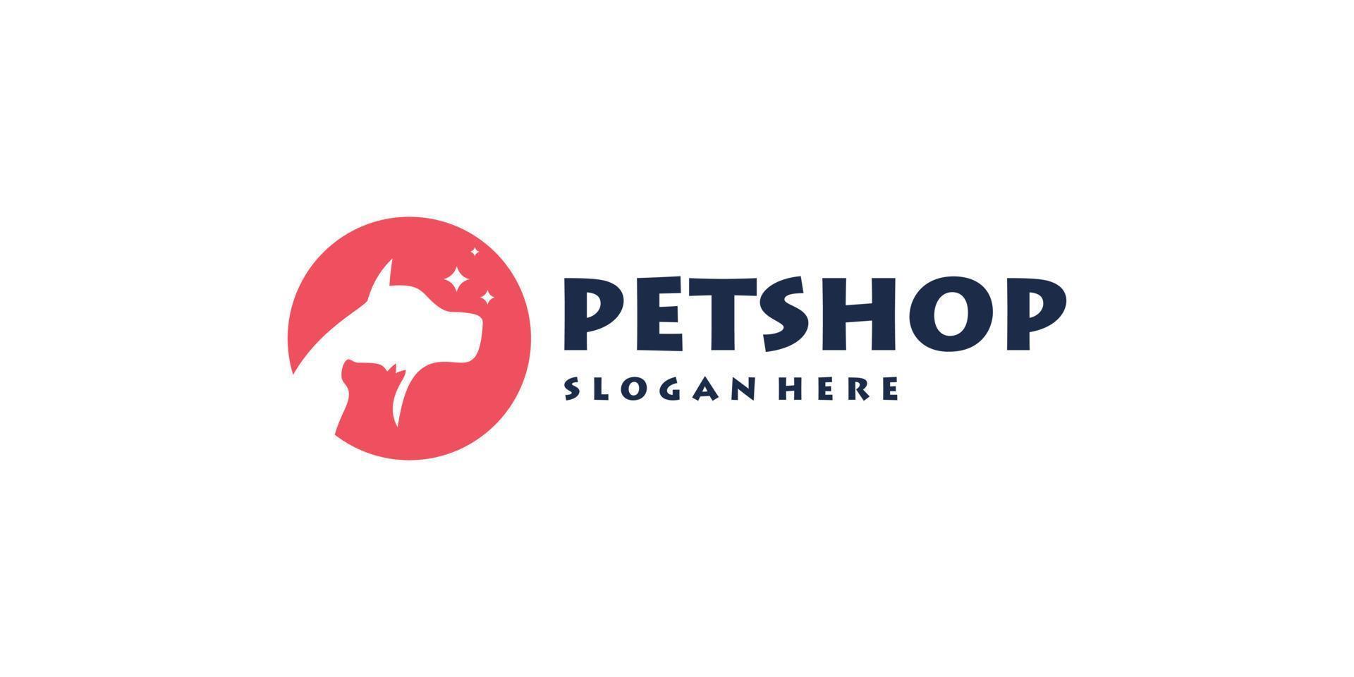 Pet icon logo design with creative element concept Premium Vector