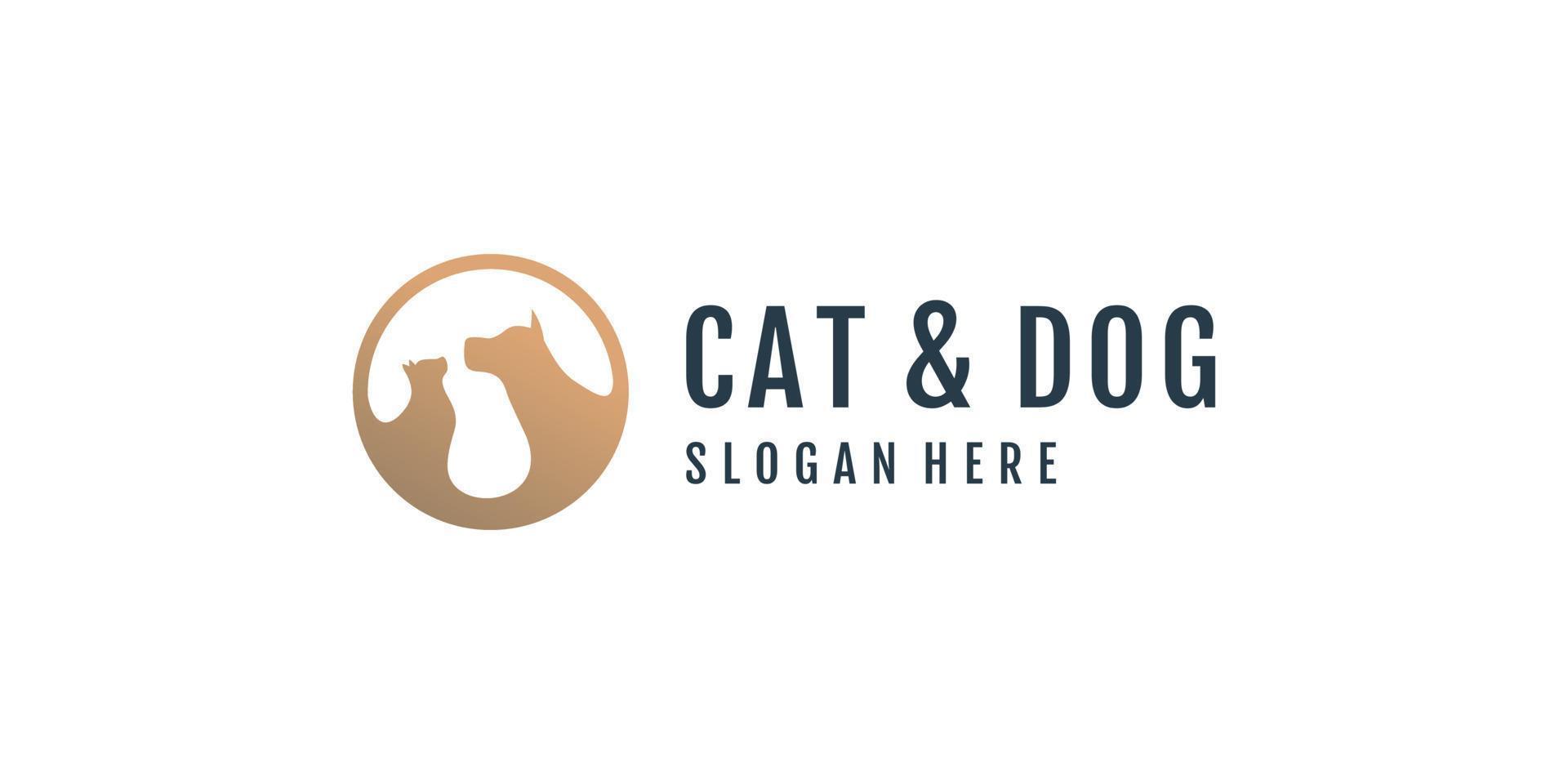 logotipo de gato y perro vector