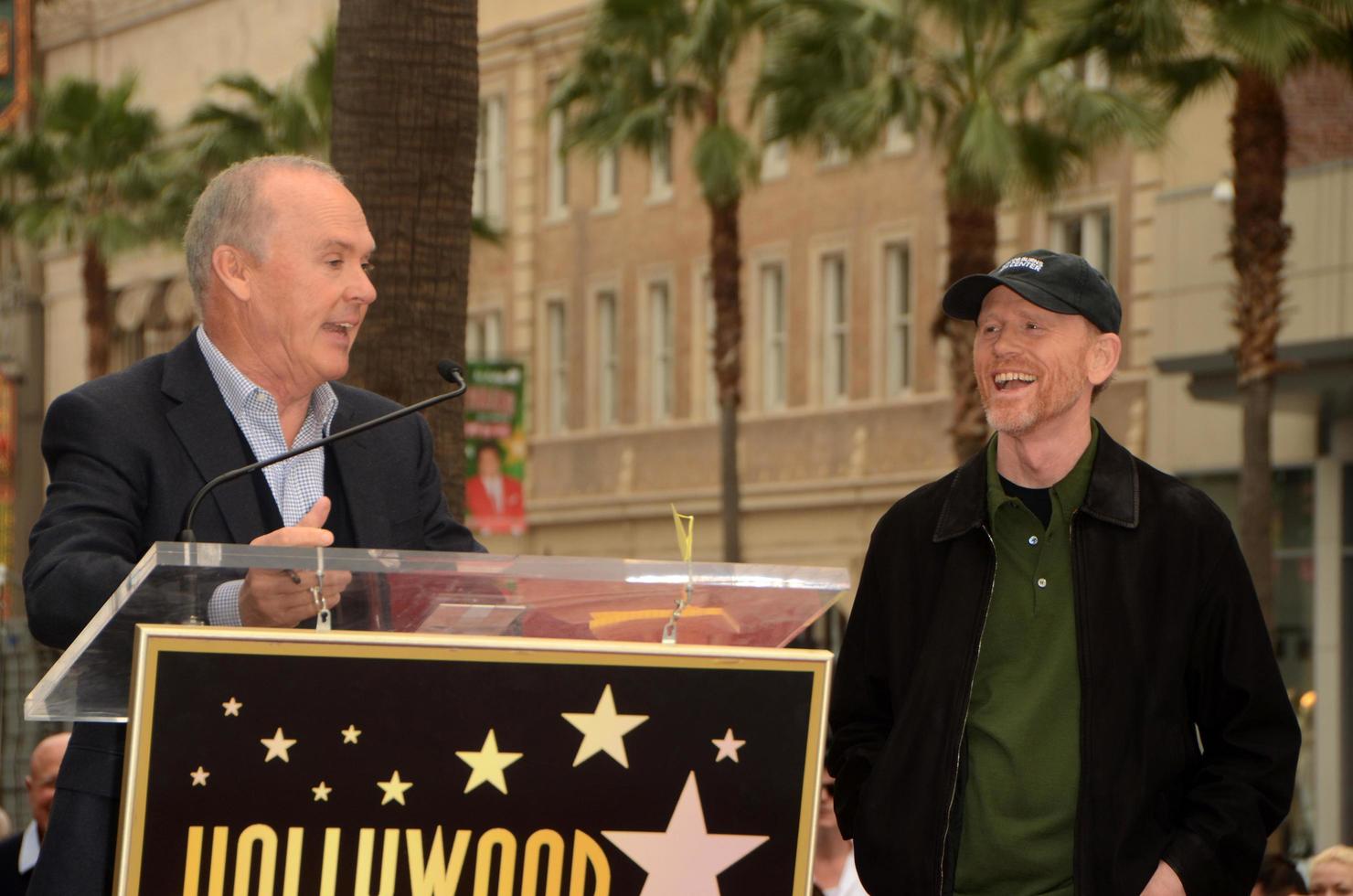 LOS ANGELES, DEC 10 - Michael Keaton, Ron Howard at the Ron Howard Star on the Hollywood Walk of Fame at the Hollywood Blvd on December 10, 2015 in Los Angeles, CA photo