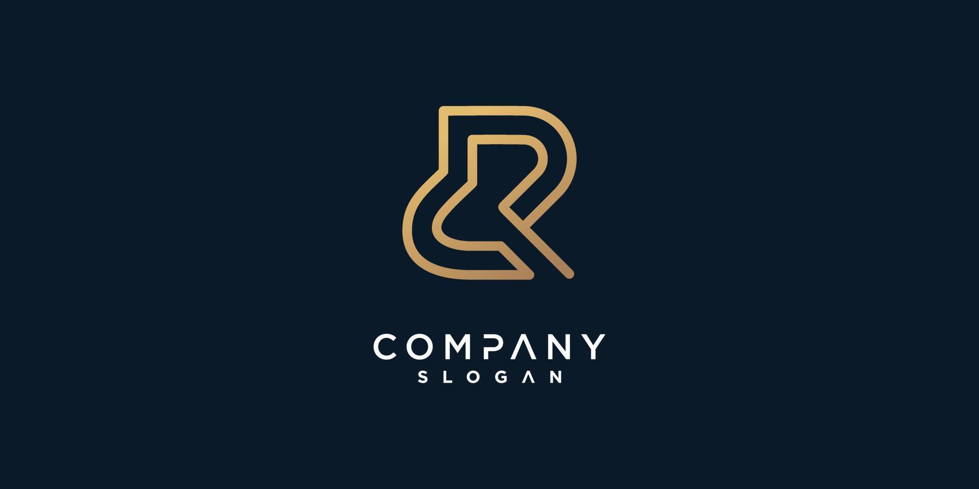Letter R vector icon logo design with creative unique style Premium Vector