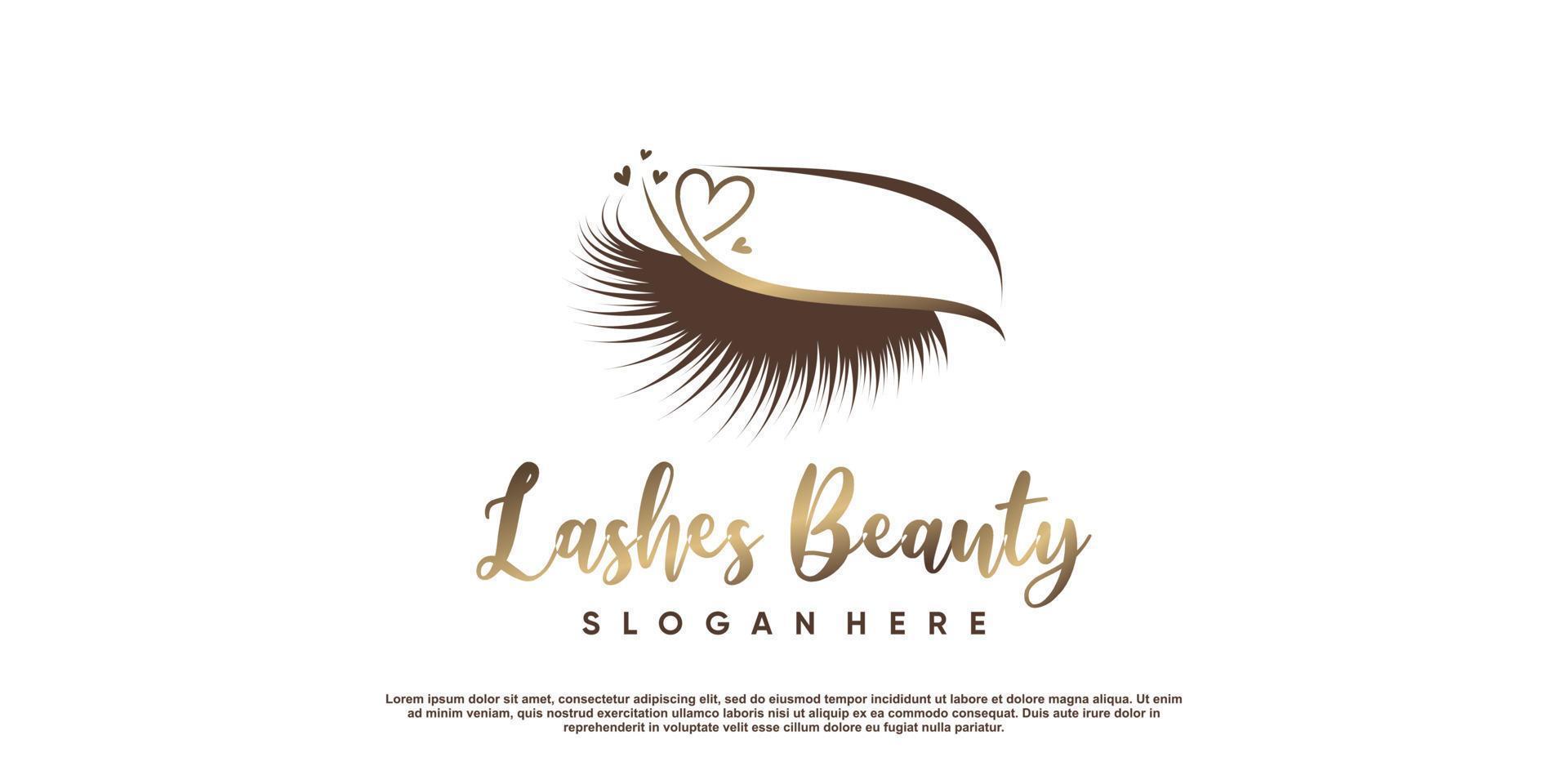 Eyelashes beauty logo for business with creative concept Premium Vector