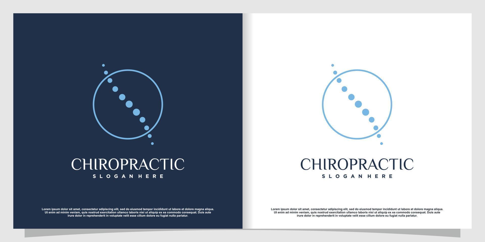 Chiropractic logo for massage and business with creative element concept Premium Vector