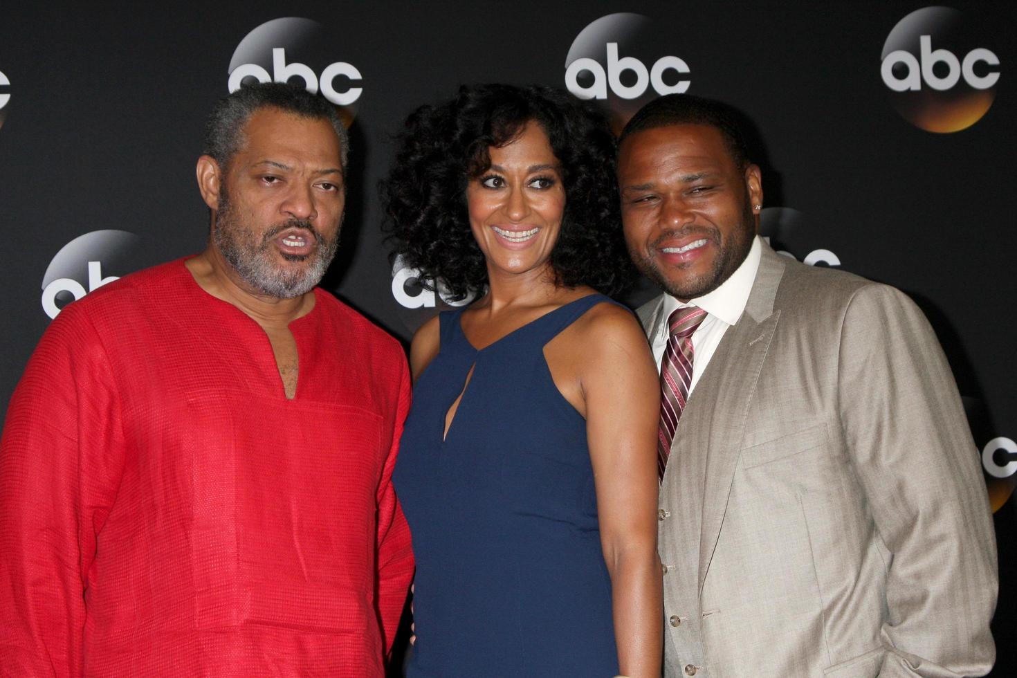 LOS ANGELES, JUL 15 -  Laurence Fishburne, Tracee Ellis Ross, Anthony Anderson at the ABC July 2014 TCA at Beverly Hilton on July 15, 2014 in Beverly Hills, CA photo