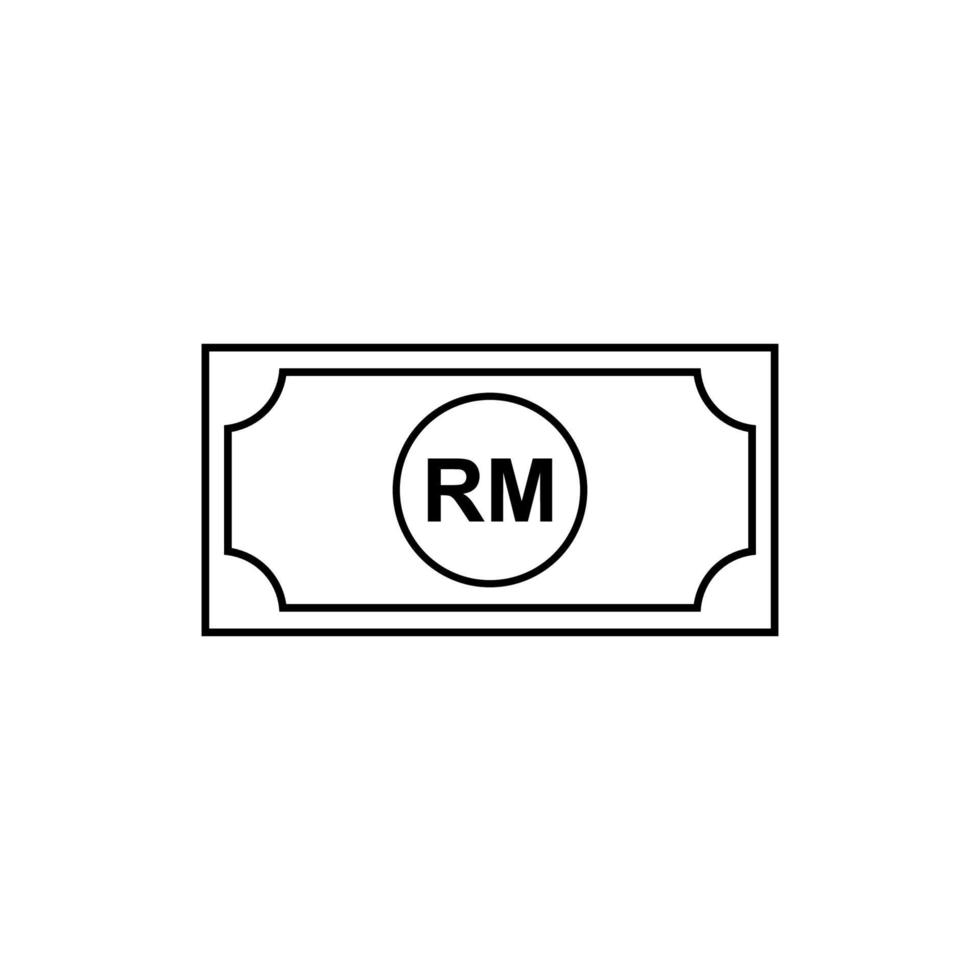 Malaysia Currency Icon Symbol, MYR, Ringgit Money Paper. Vector Illustration
