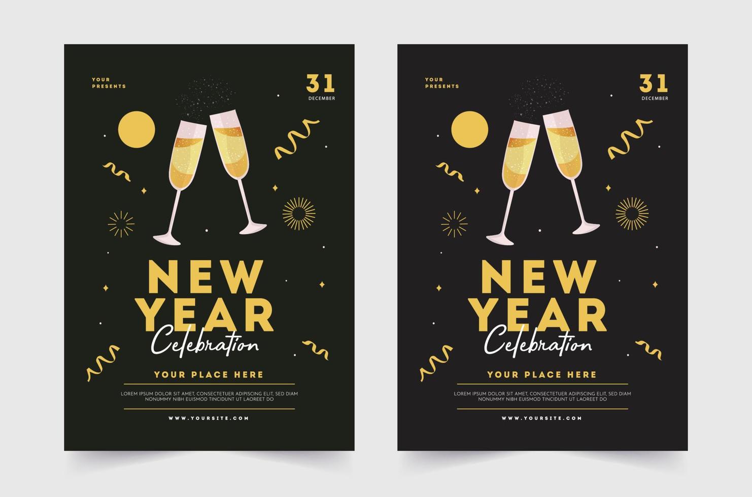 Happy new year 2022 Social Media Post. Set of Flyer, poster, banner, brochure design templates for Happy new year 2022. Vector illustration. Winter holiday Perfect for invitation, card.