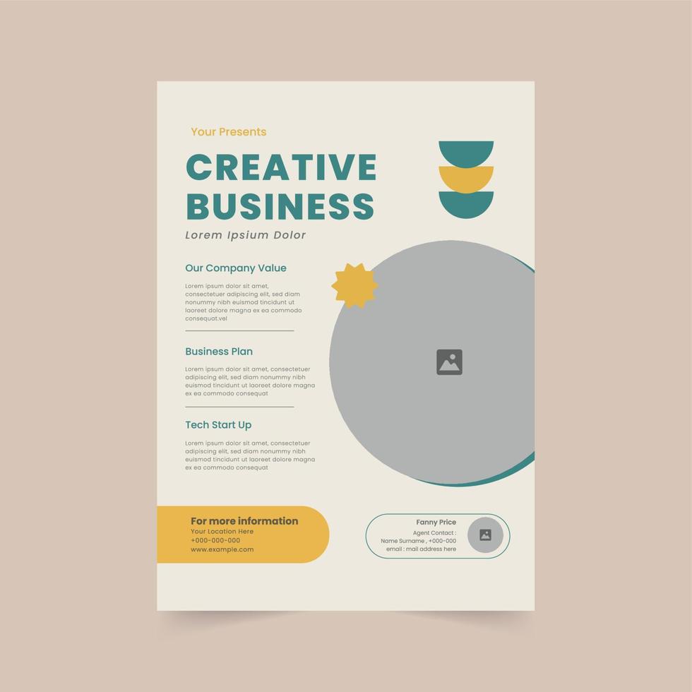 volante creativo corporativo y de negocios, diseño de plantilla de folleto. volante de negocios, conceptos coloridos abstractos de volante corporativo. perfecto para negocios profesionales creativos. vector