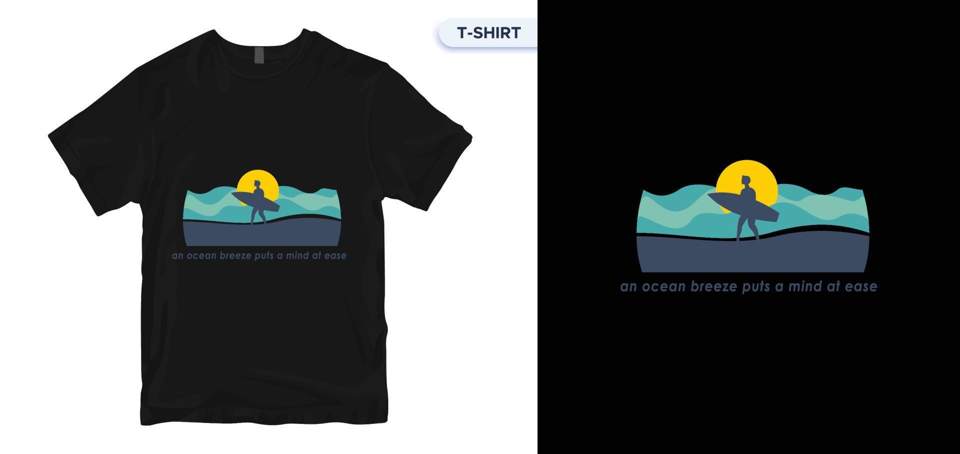 diseño de camiseta. diseño de camisetas de surf. tipografía, gráficos de camisetas, impresión, afiche. camiseta stock vector ilustración. muestras globales.