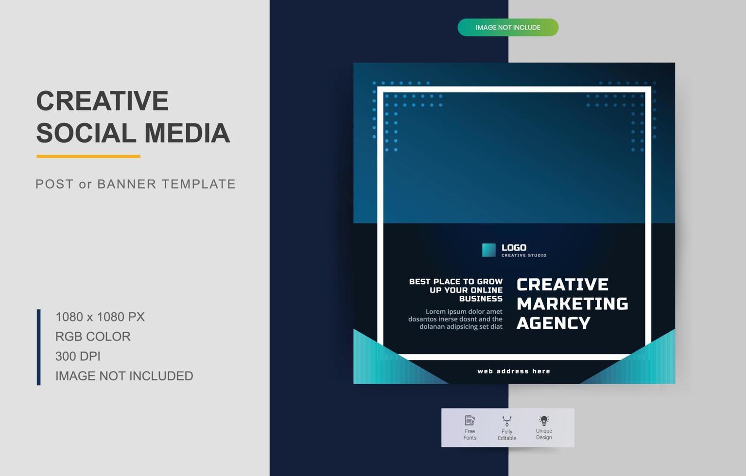 webinar business for social media post. Modern poster suitable for business webinars, marketing webinars. digital banner template on square size. vector