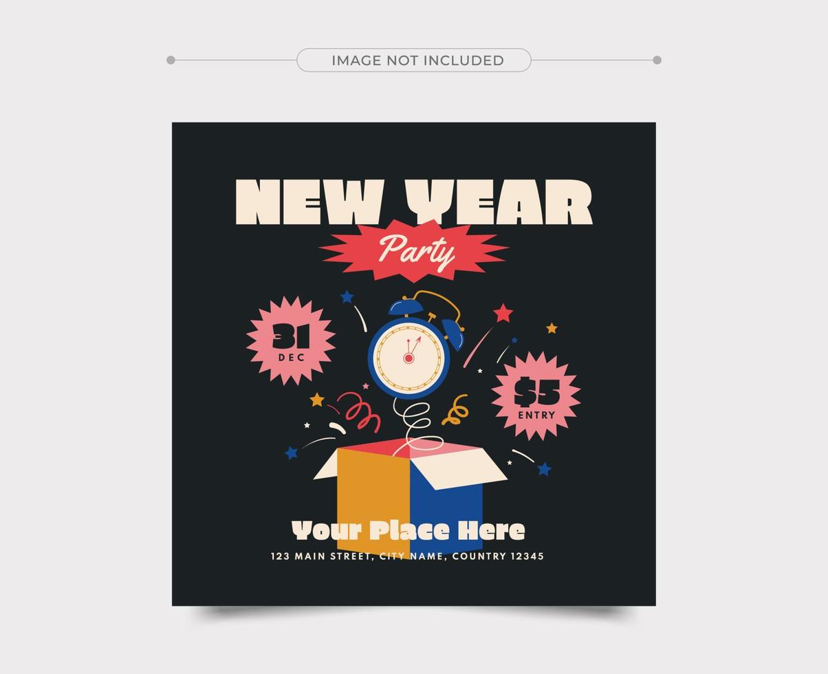 Happy new year 2022 Social Media Post. Set of Flyer, poster, banner, brochure design templates for Happy new year 2022. Vector illustration. Winter holiday Perfect for invitation, card.