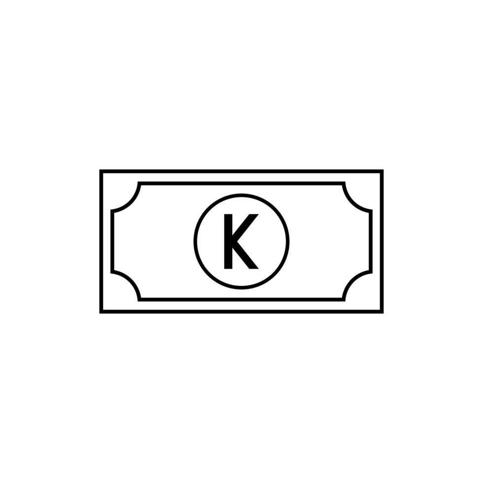 símbolo de icono de moneda de myanmar, mmk, papel de dinero kyat. ilustración vectorial vector