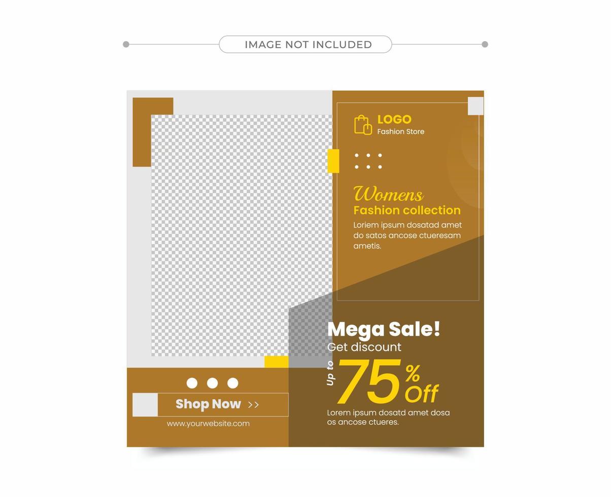 sale social media post. Suitable for social media posts, mobile apps, banners design and web ads. Vector fashion backgrounds.