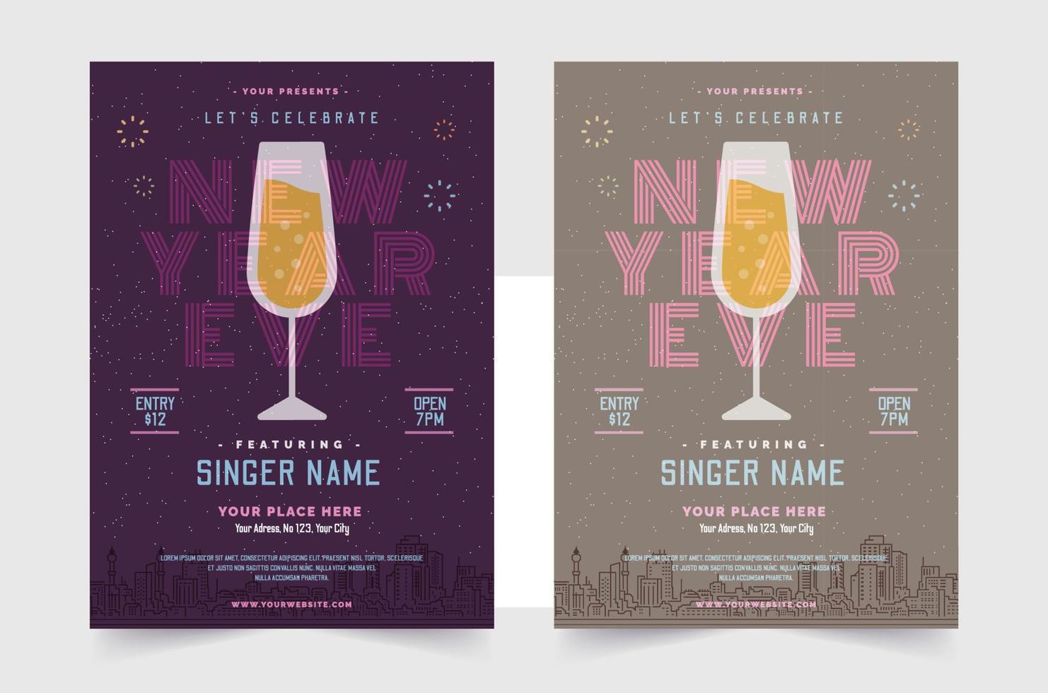 Happy new year 2022 Social Media Post. Set of Flyer, poster, banner, brochure design templates for Happy new year 2022. Vector illustration. Winter holiday Perfect for invitation, card.