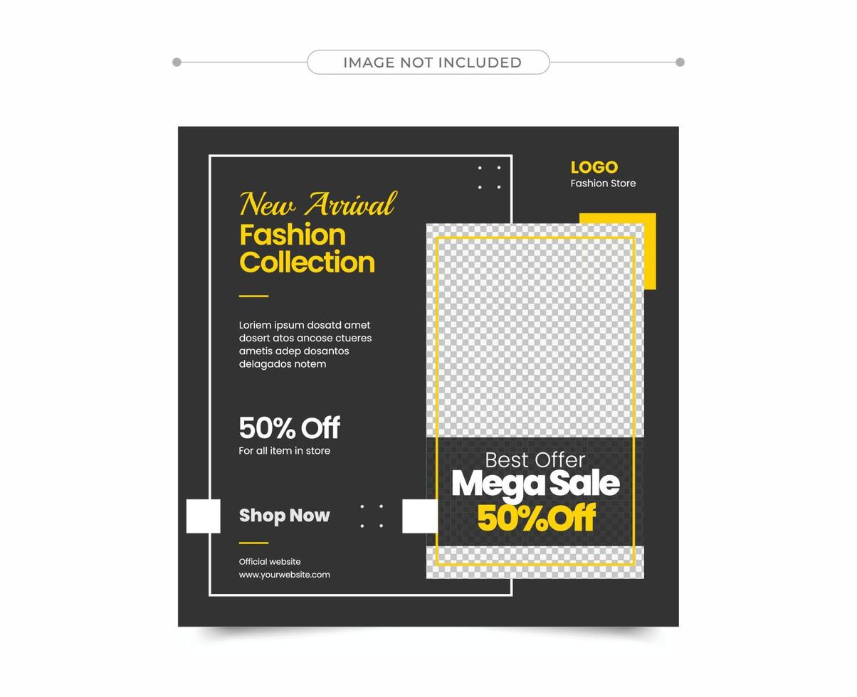 sale social media post. Suitable for social media posts, mobile apps, banners design and web ads. Vector fashion backgrounds.