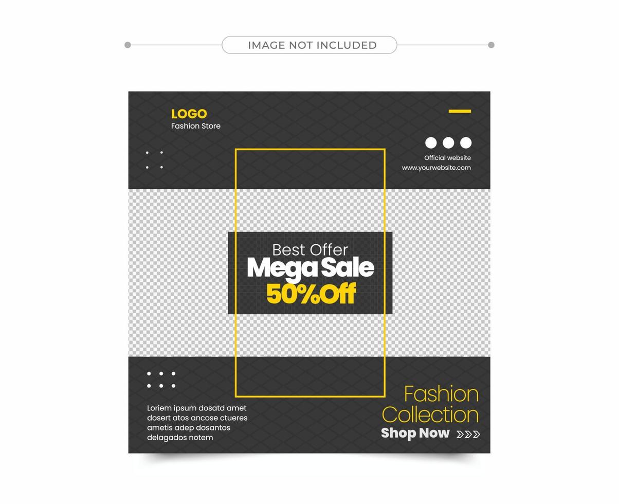 sale social media post. Suitable for social media posts, mobile apps, banners design and web ads. Vector fashion backgrounds.