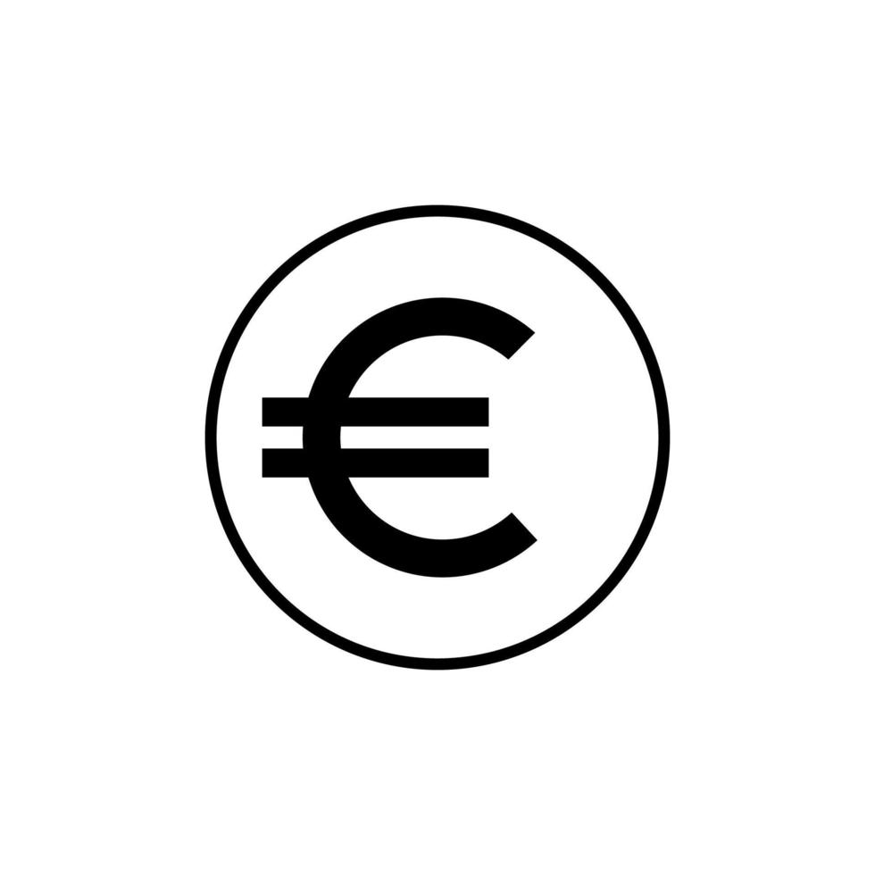 símbolo de icono de euro para pictograma o elemento de diseño gráfico. ilustración vectorial vector