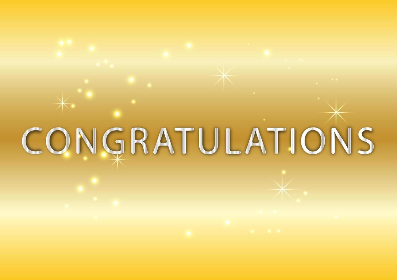 graphics design text congratulations with gold color background vector background