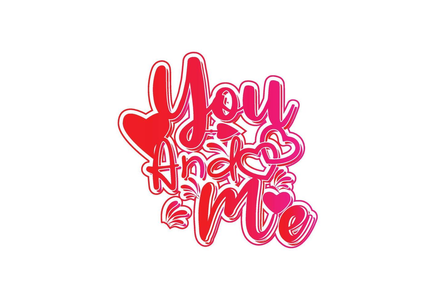 You and me t shirt , sticker and logo design template vector