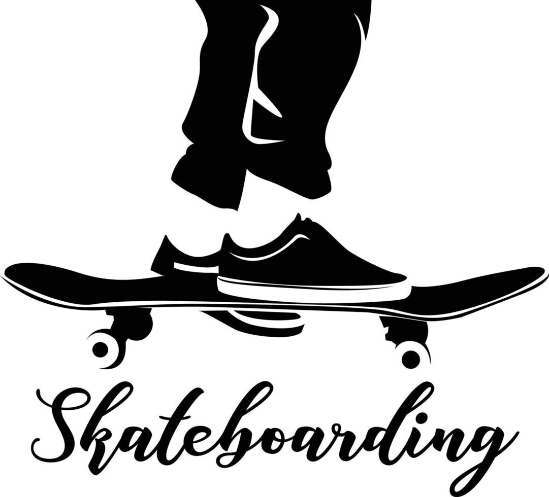 Ilustración de vector de icono de skate.