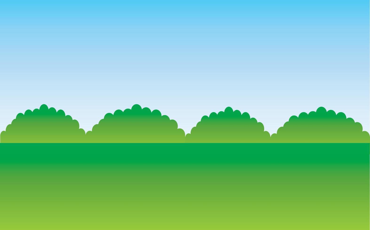 paisaje de naturaleza verde y cielo azul.campo y prado.colinas y hierba.parque o al aire libre.campos de golf.fondo de verano.jardín o césped.paisaje de granja y campo.ilustración vectorial de dibujos animados.papel tapiz. vector