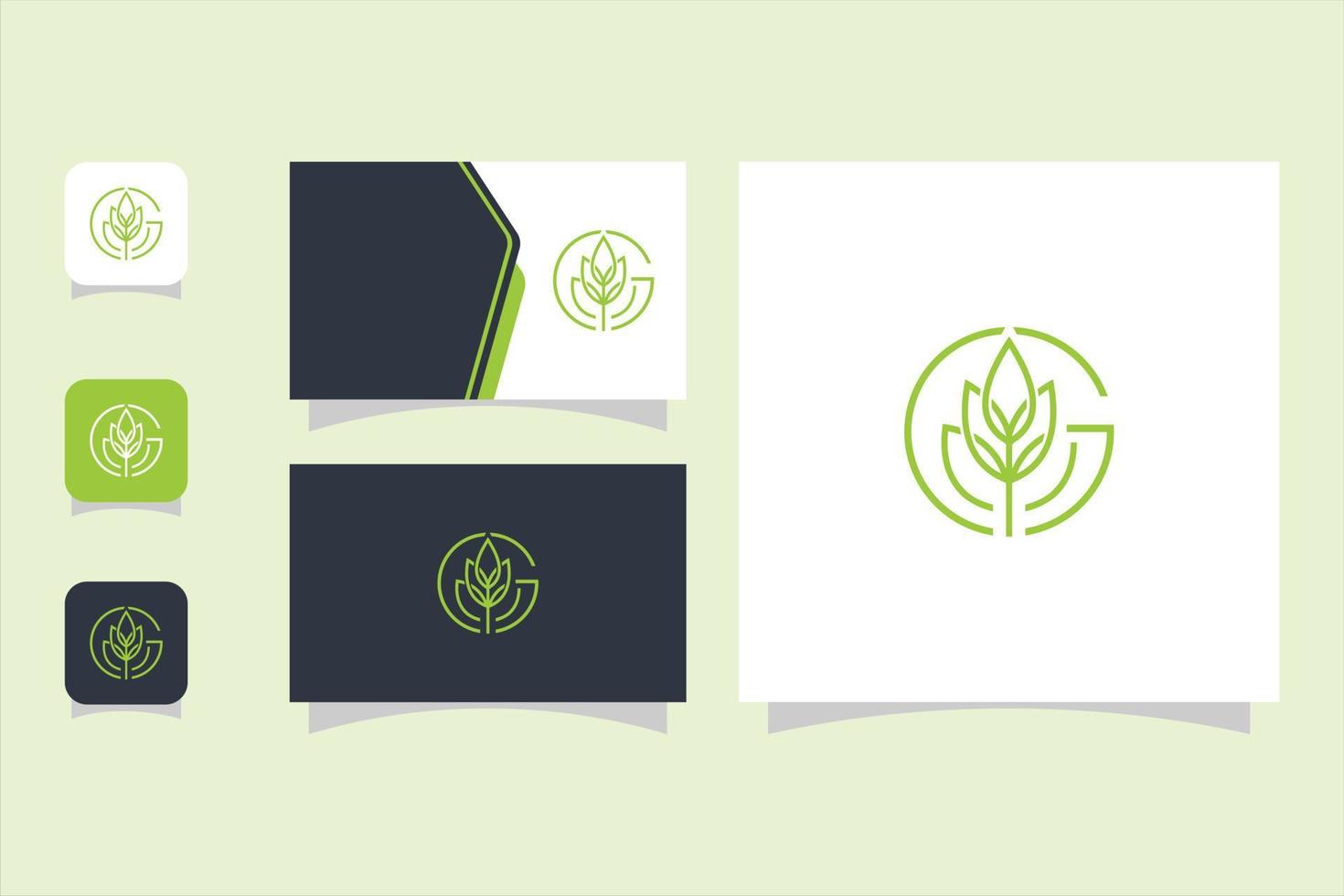 vector graphic of letter G leaf line concept logo perfect for MENTAL HEALTH and WELLNESS