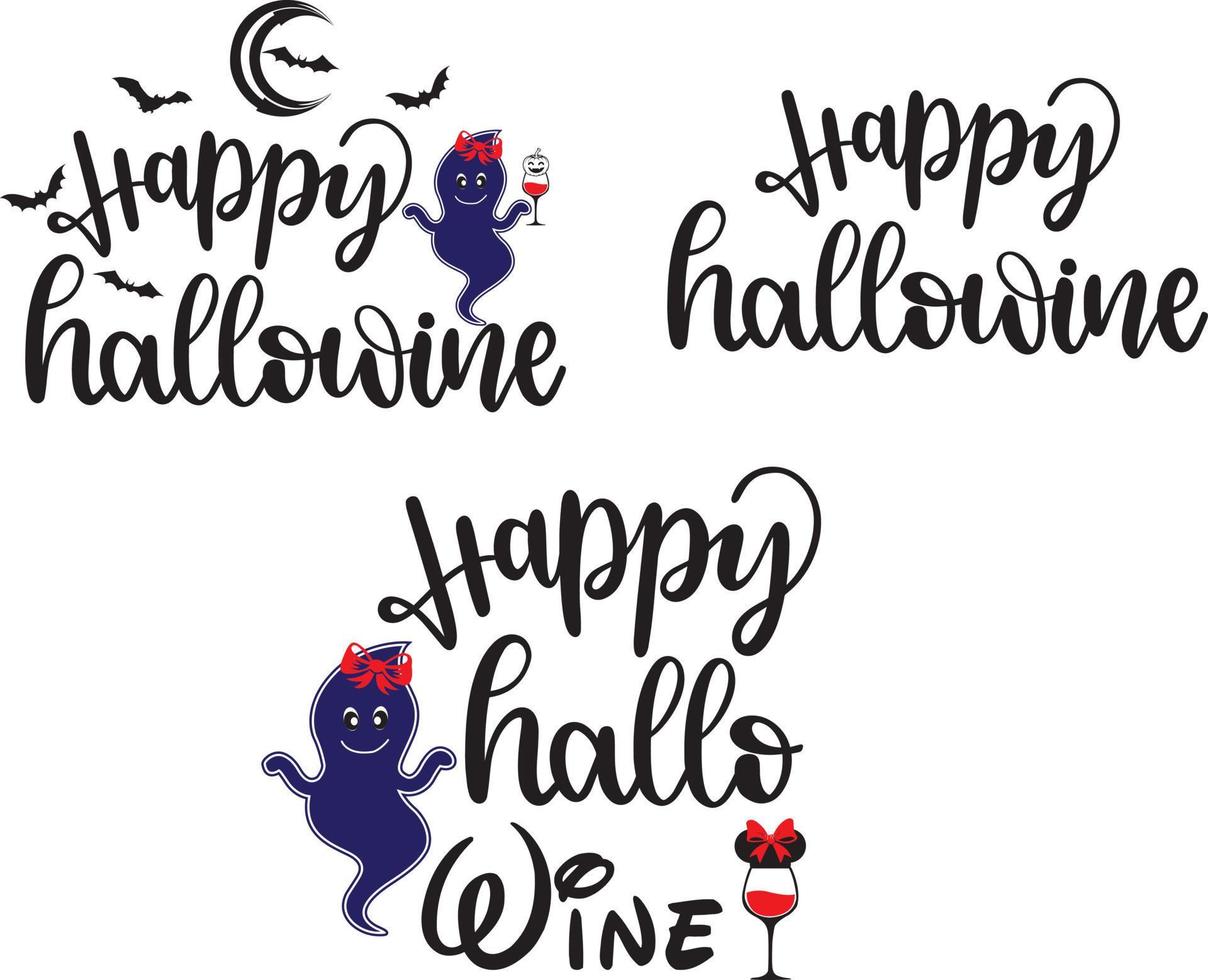 Happy Hallowine Halloween file vector