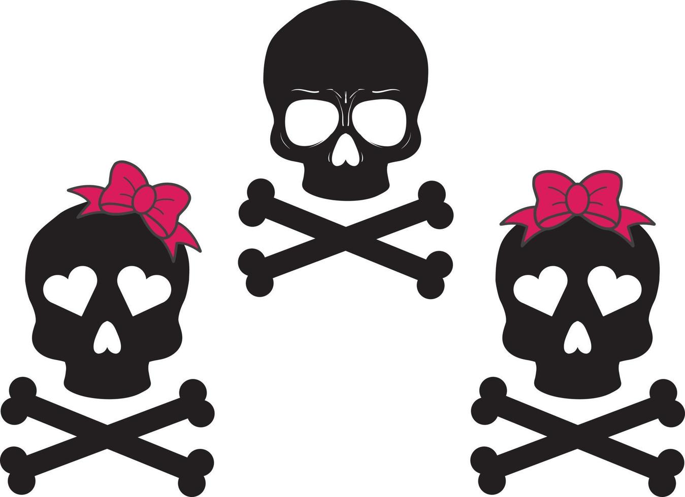 Skull With Bow Halloween vector