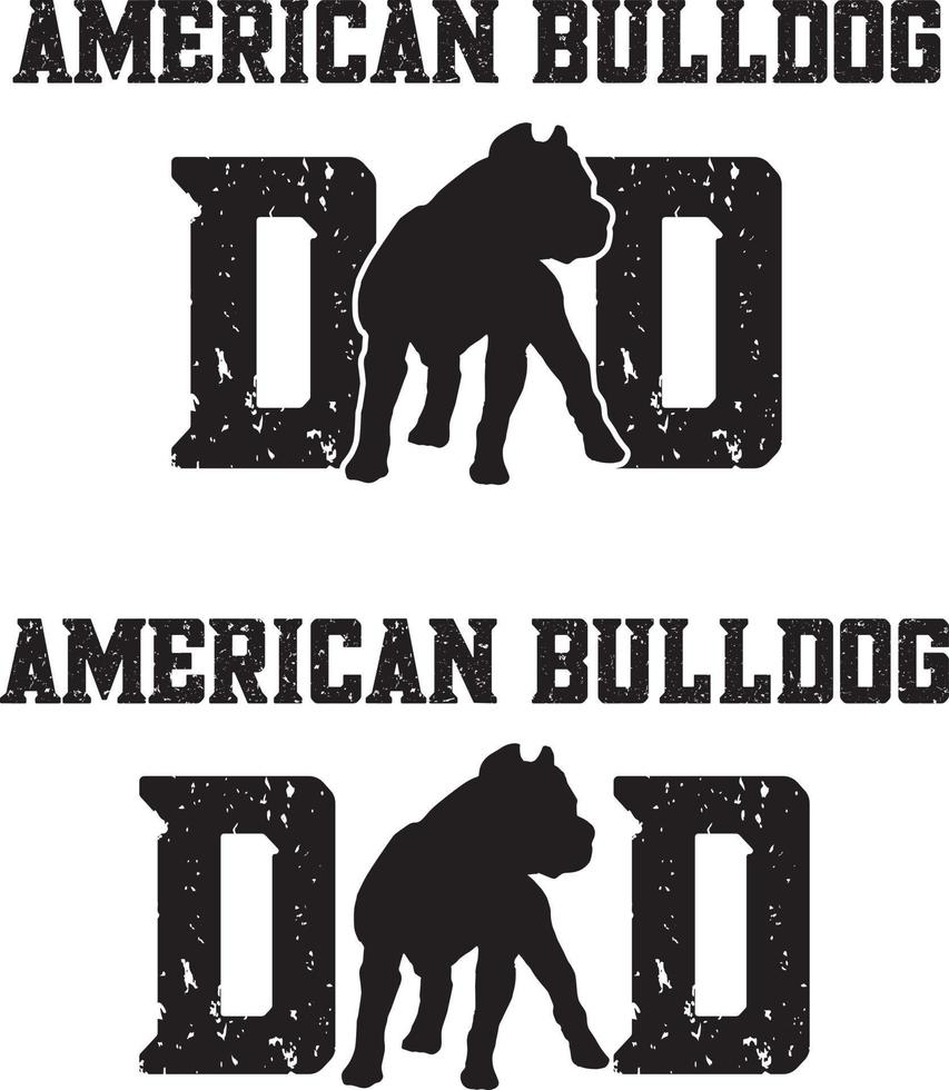 papá bulldog americano 1 vector