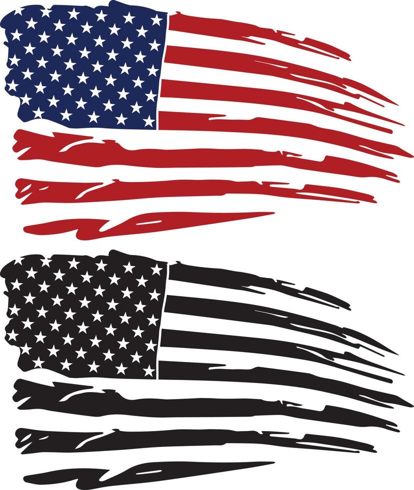 Distressed American Flag USA 02 vector