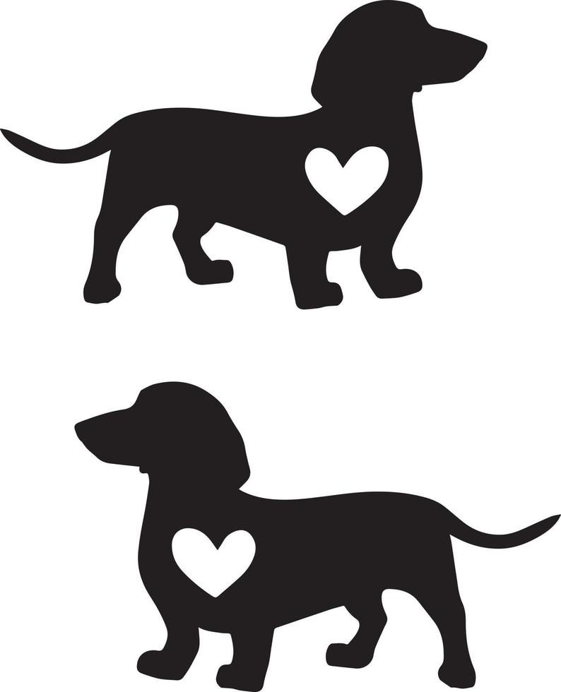 Dachshund Heart 2 vector