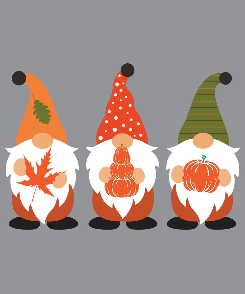 Fall Gnomes 8 Vector File