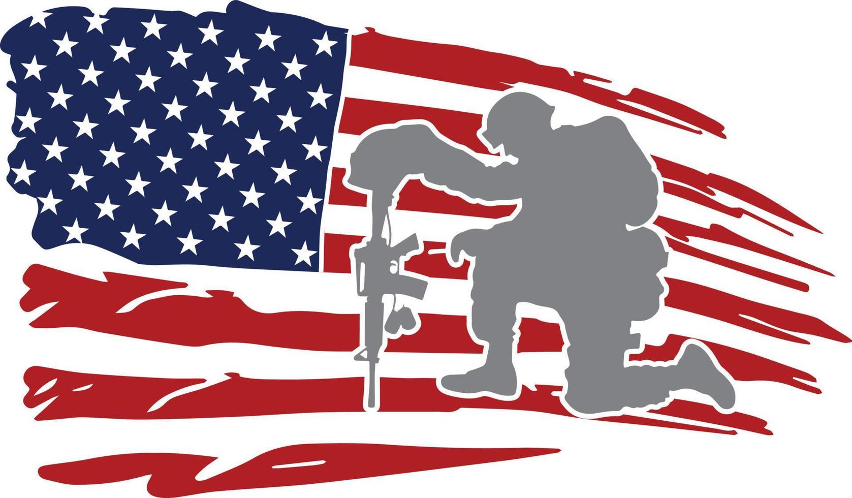 Flag with Soldier vector