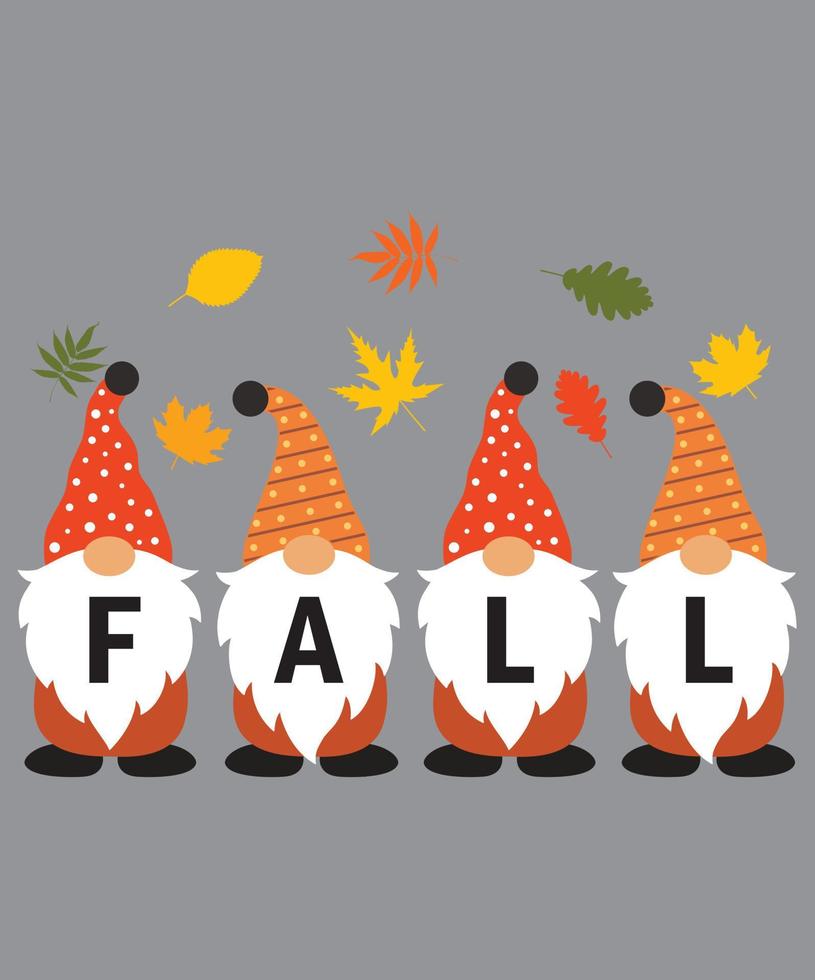 Fall Gnomes 13 vector