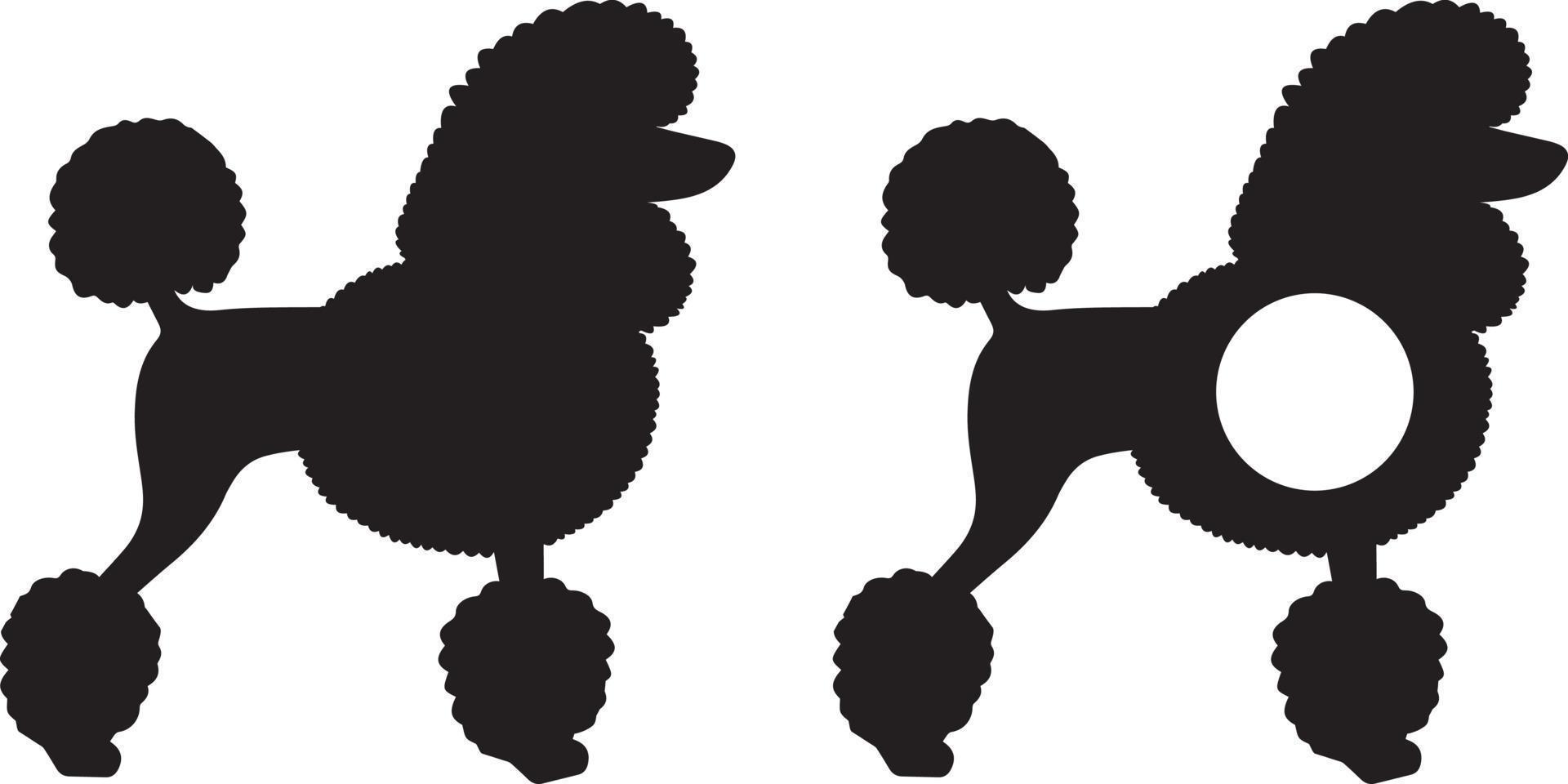 archivo de perro caniche monograma vector