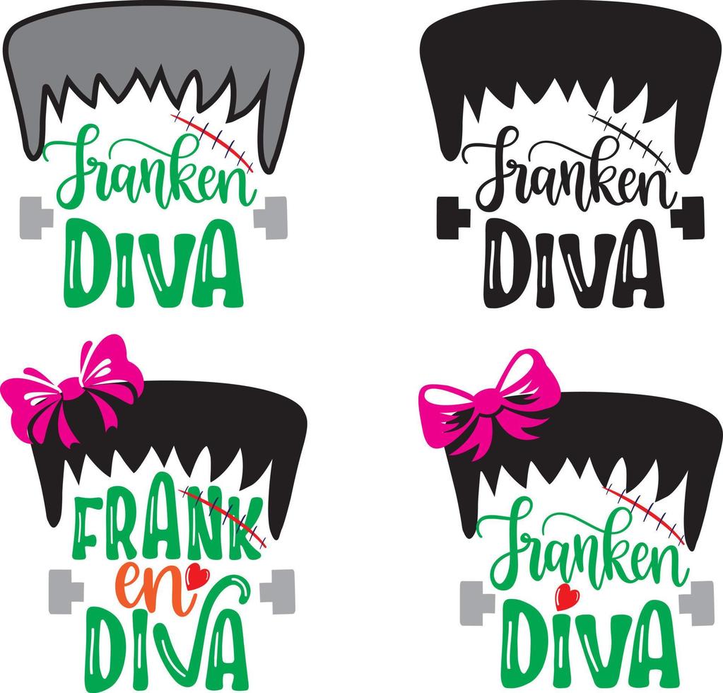 franken diva halloween vector