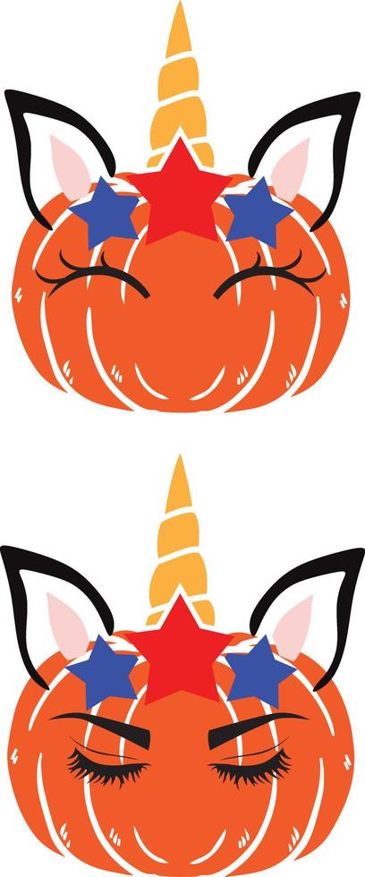 Unicorn Pumpkin Halloween vector