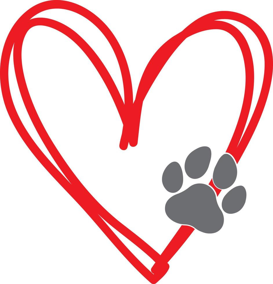 Heart Dog Paw vector