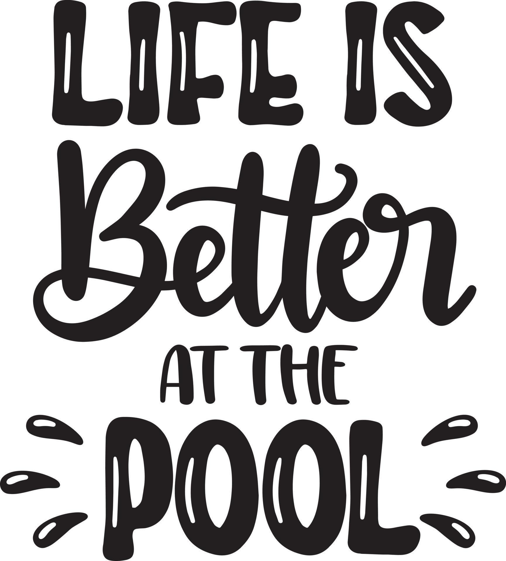 Life Is Better At The Pool 9794713 Vector Art at Vecteezy