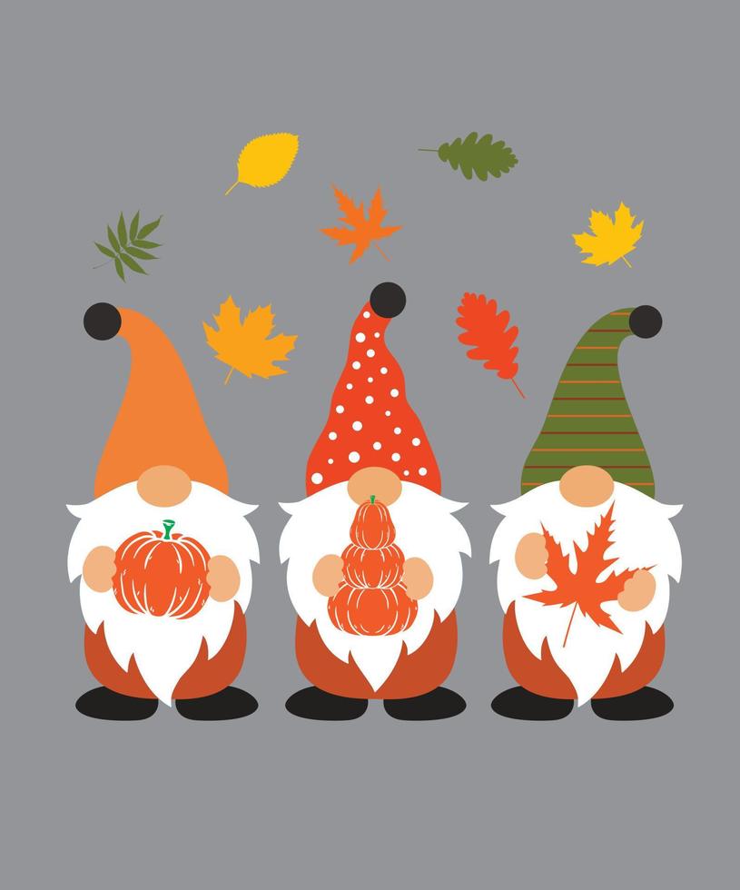 Fall Gnomes 7 Vector File