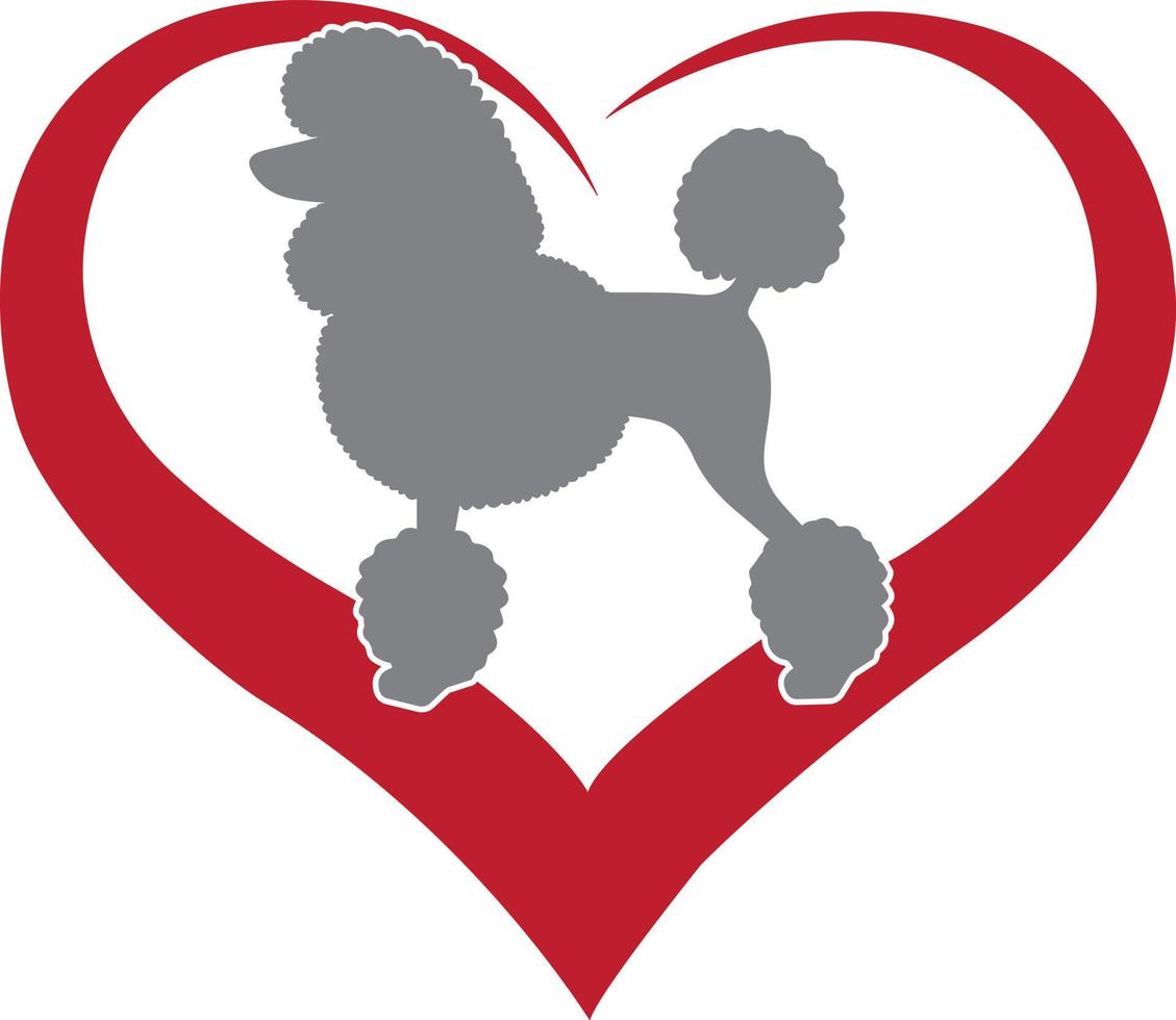 Poodle Heart Dog File vector