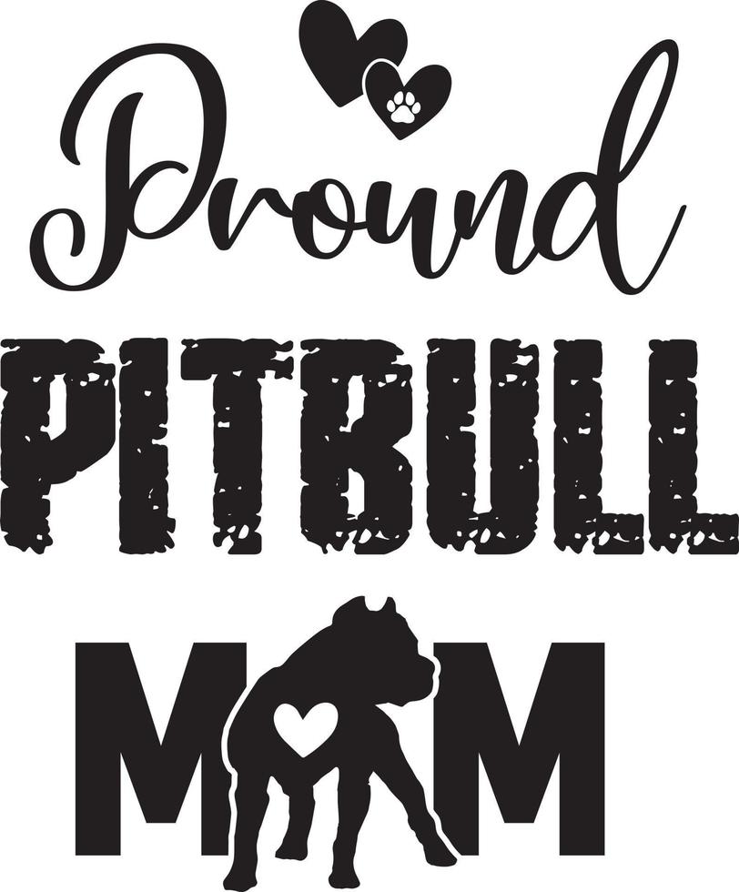 orgullosa mamá pitbull vector