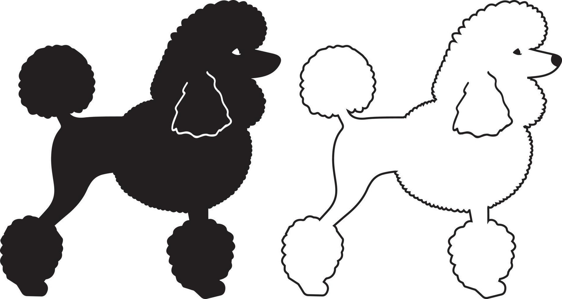 Poodle Outline Dog File vector