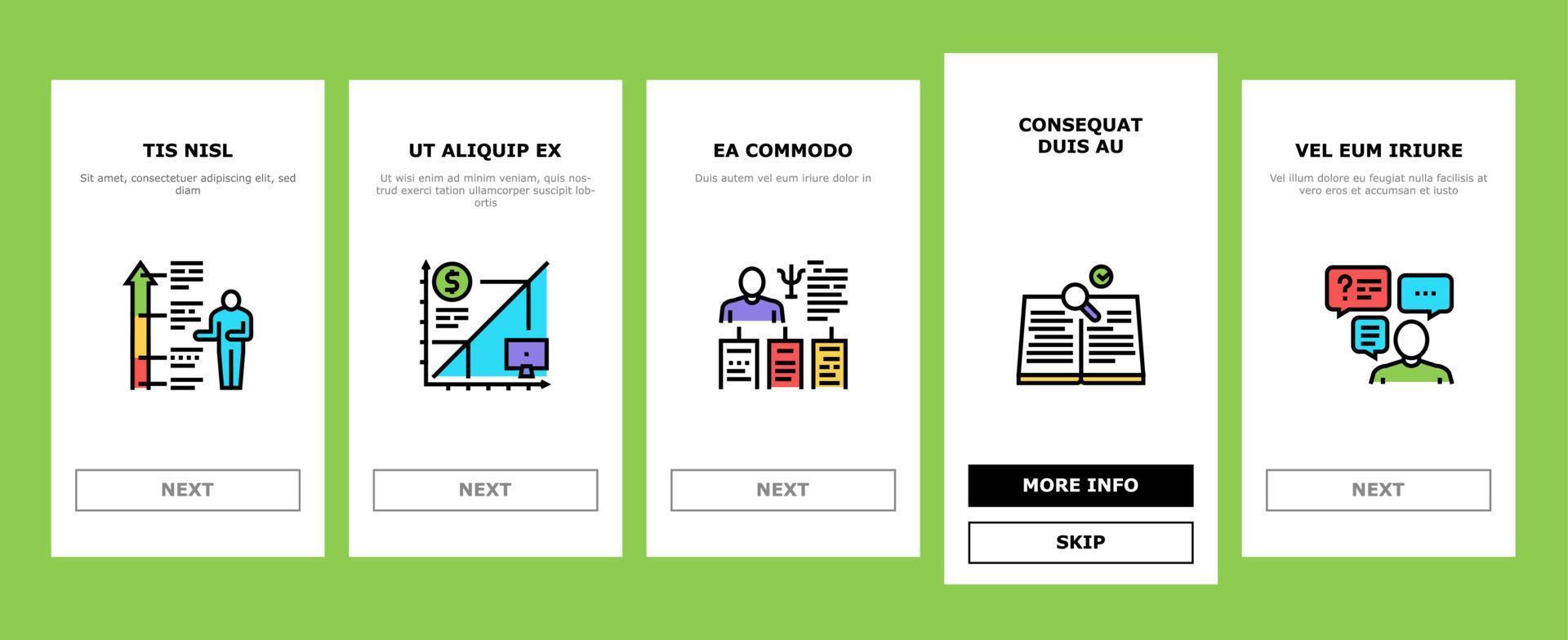 About Me Presentation Onboarding Icons Set Vector