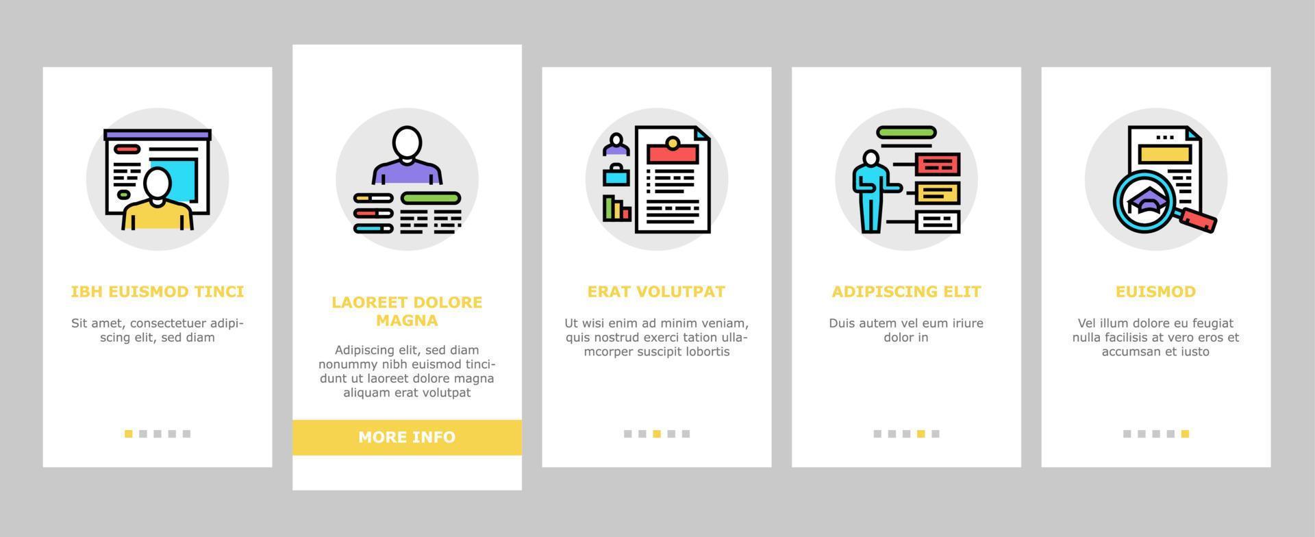 About Me Presentation Onboarding Icons Set Vector